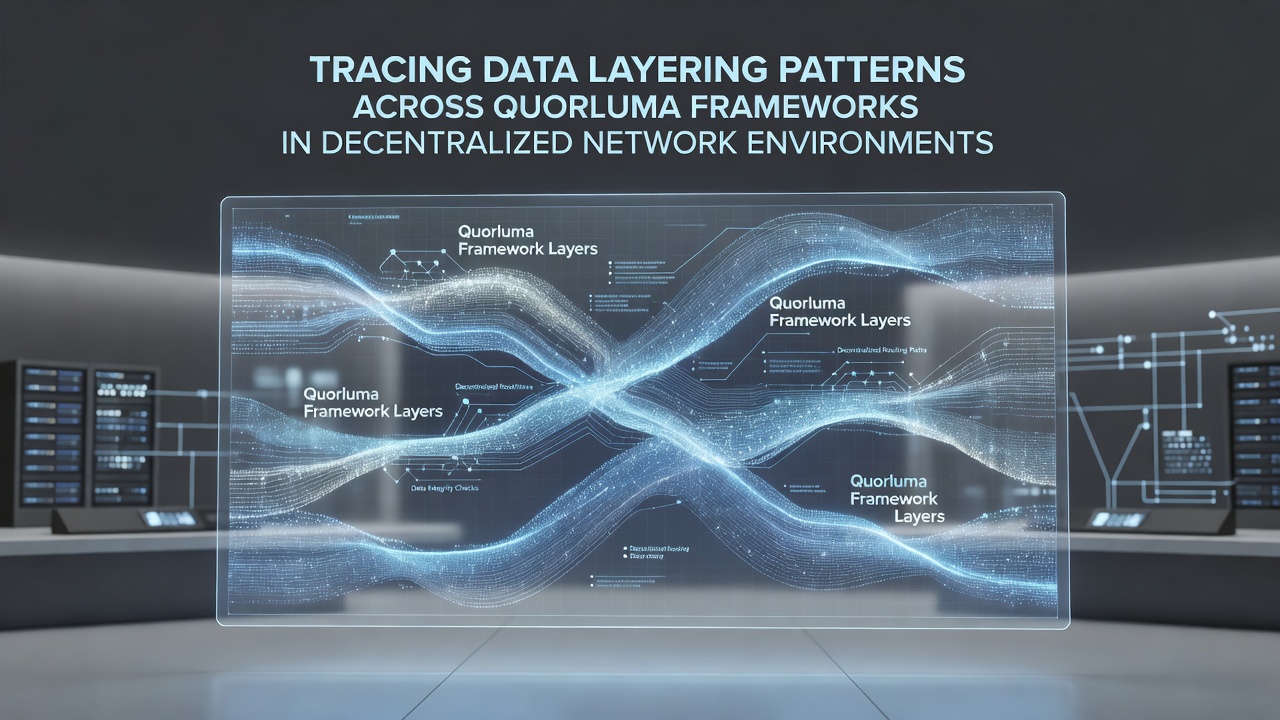 Diagram illustrating analytical methods for tracing data layers in decentralized Quorluma network environments
